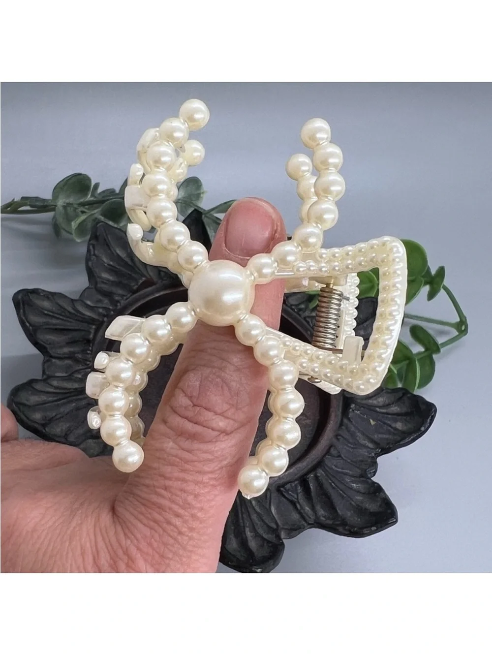 Pearl Accent Cream Hair Claw Clip FINAL PRICE DROP